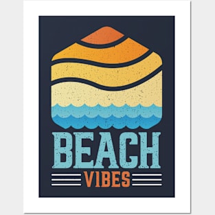 Retro Sunset Beach Vibes Posters and Art